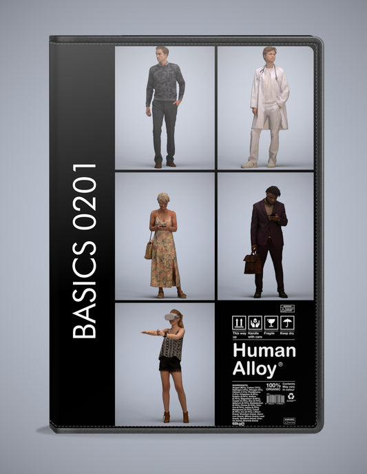 3D people models standing bundle, 5 scanned humans for 3ds Max rendering