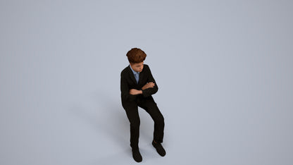 3D people model boy kids, scanned human for 3ds Max rendering, back view render