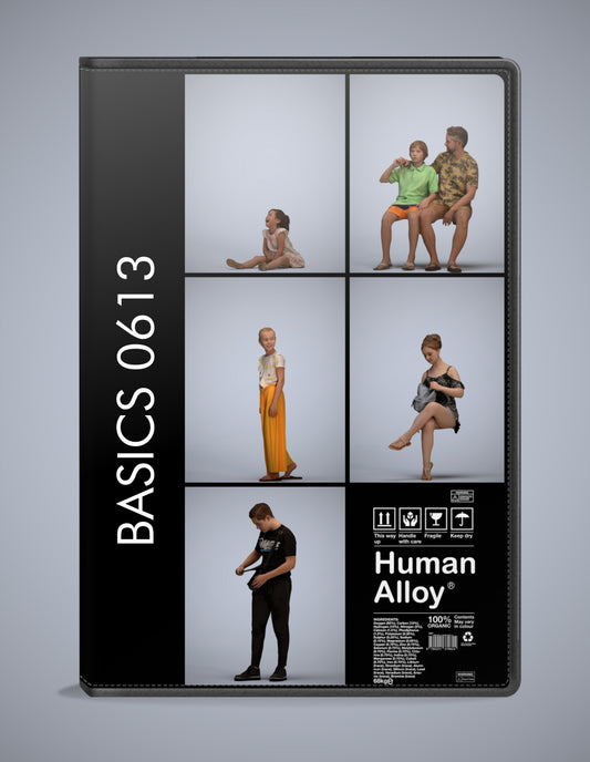 3D human models kids bundle, 5 photogrammetry scanned people for archviz
