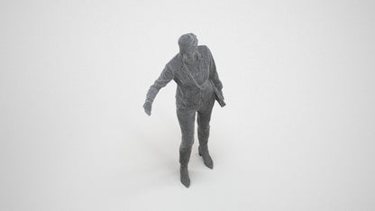 realistic 3D people woman business, render-ready for V-Ray and Corona, FBX OBJ, wireframe three-quarter view