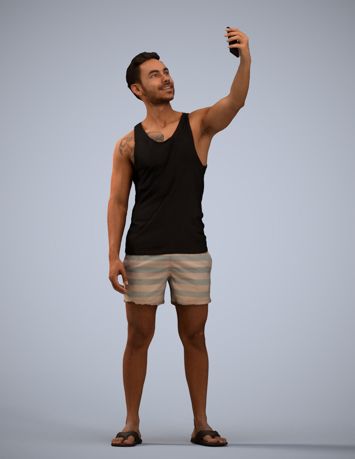 photogrammetry 3D man casual standing, realistic human model archviz FBX