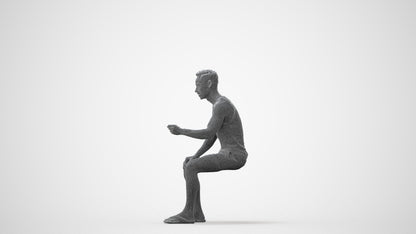 realistic 3D people man casual sitting, render-ready for V-Ray and Corona, FBX OBJ, square thumbnail