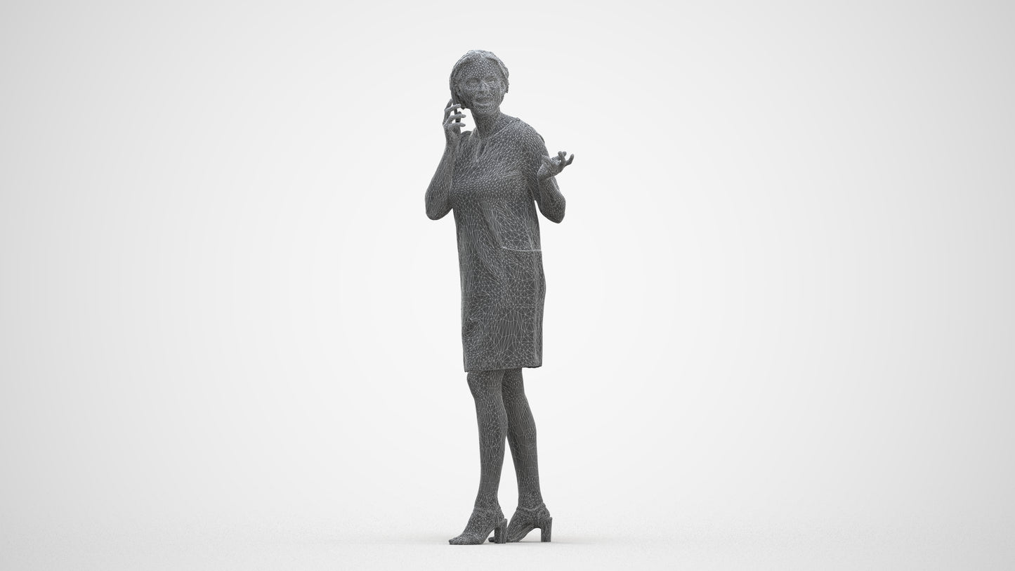 realistic 3D human woman business walking, archviz people FBX OBJ for Blender, three-quarter front view render