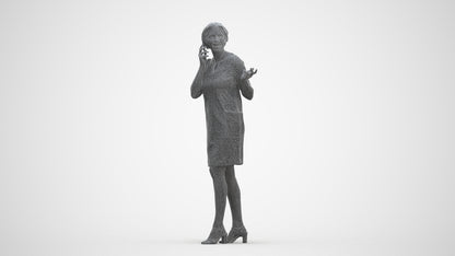 realistic 3D human woman business walking, archviz people FBX OBJ for Blender, three-quarter front view render
