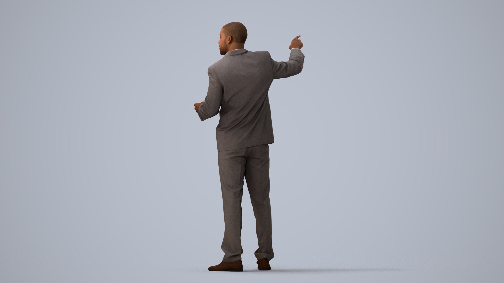 realistic 3D man business, scanned archviz people for Blender and 3ds Max, three-quarter view render