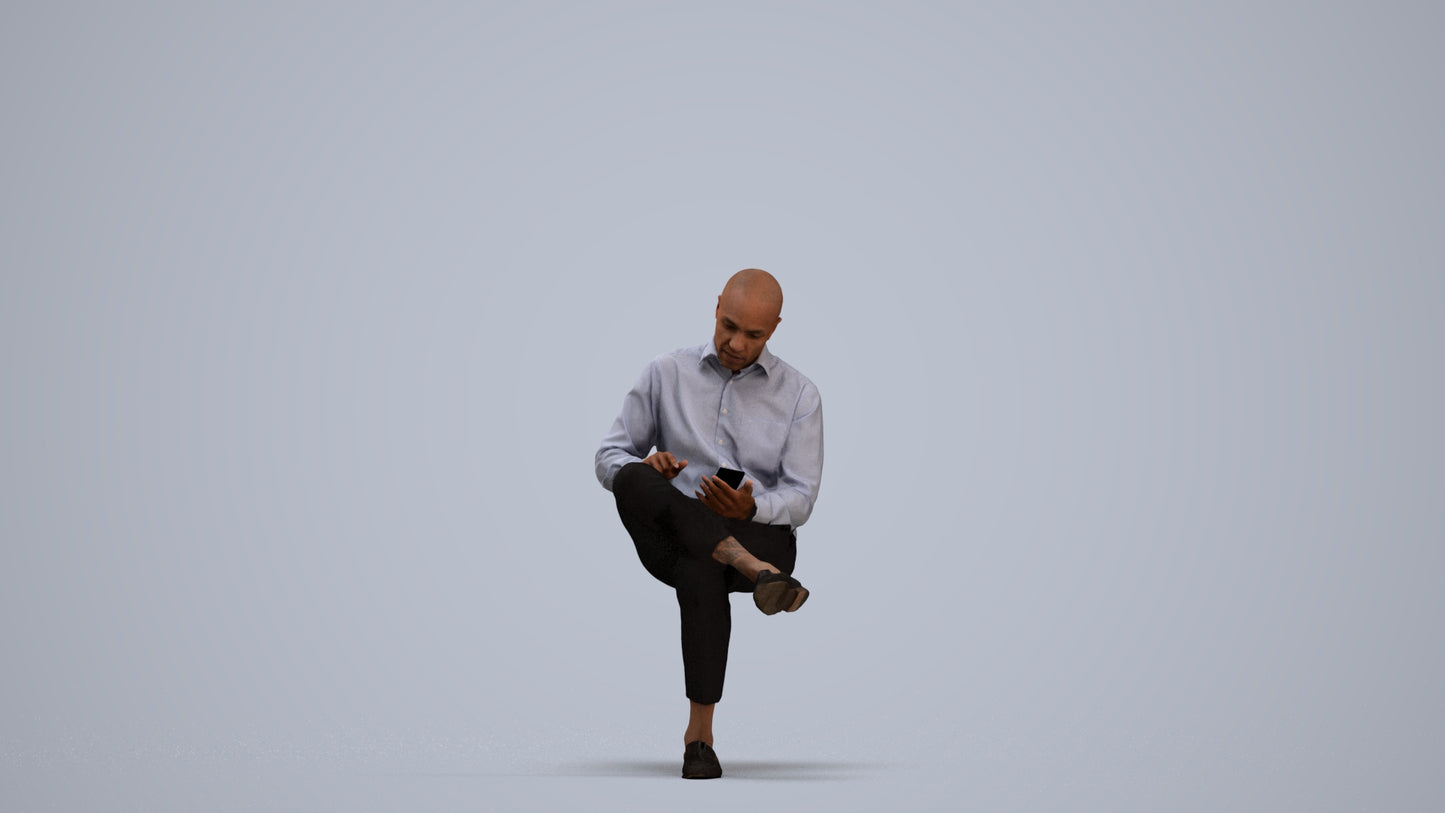 realistic 3D human man business, archviz people FBX OBJ for Blender, standing pose render