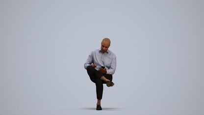 realistic 3D human man business, archviz people FBX OBJ for Blender, standing pose render