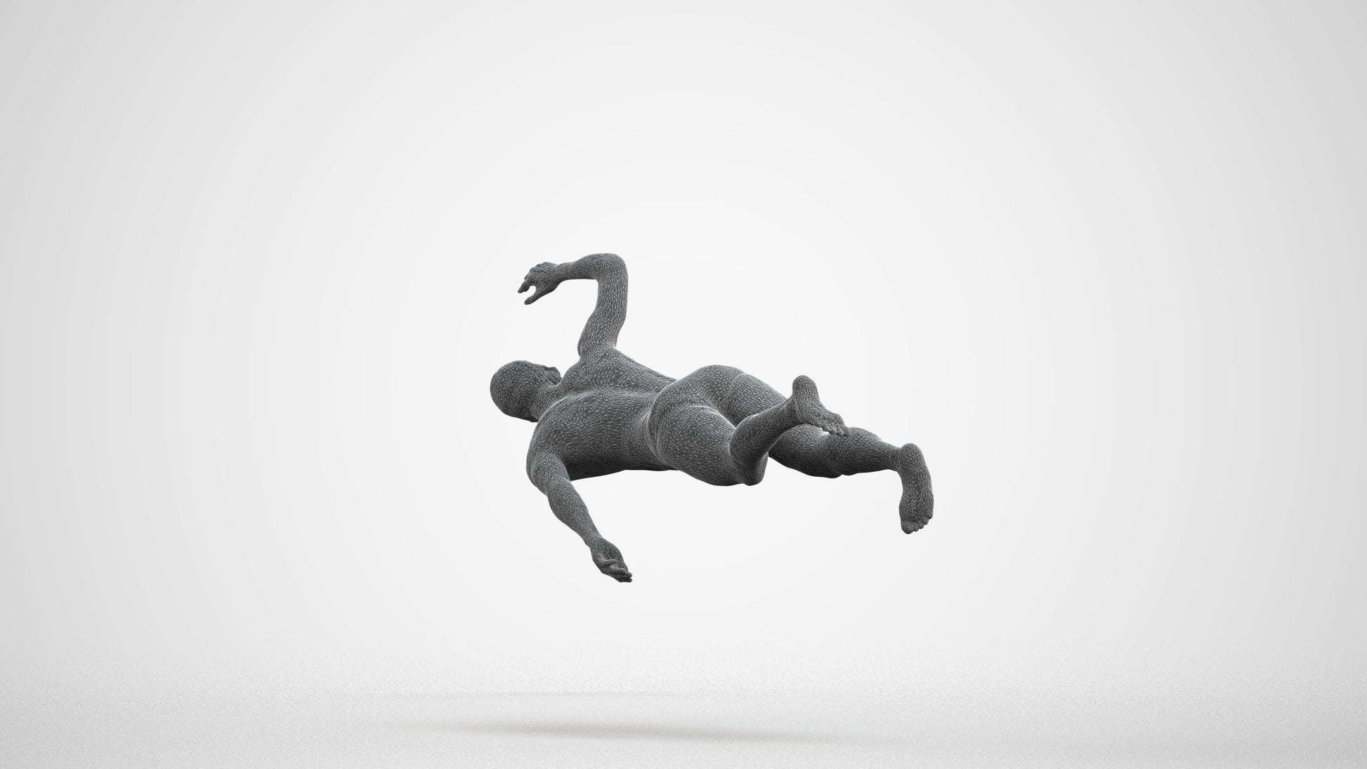 realistic 3D people man sport pool, render-ready for V-Ray and Corona, FBX OBJ, wireframe front view