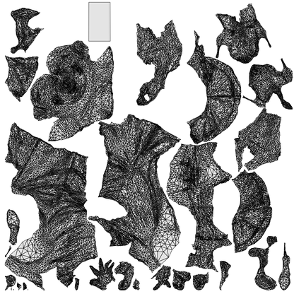 scanned 3D woman business sitting, photogrammetry people for Enscape and V-Ray, wireframe top-down view
