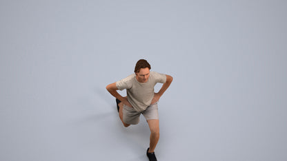 3D people model man sport, scanned human for 3ds Max rendering, back view render