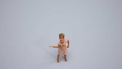 realistic 3D people girl casual kids, render-ready for V-Ray and Corona, FBX OBJ, back view render