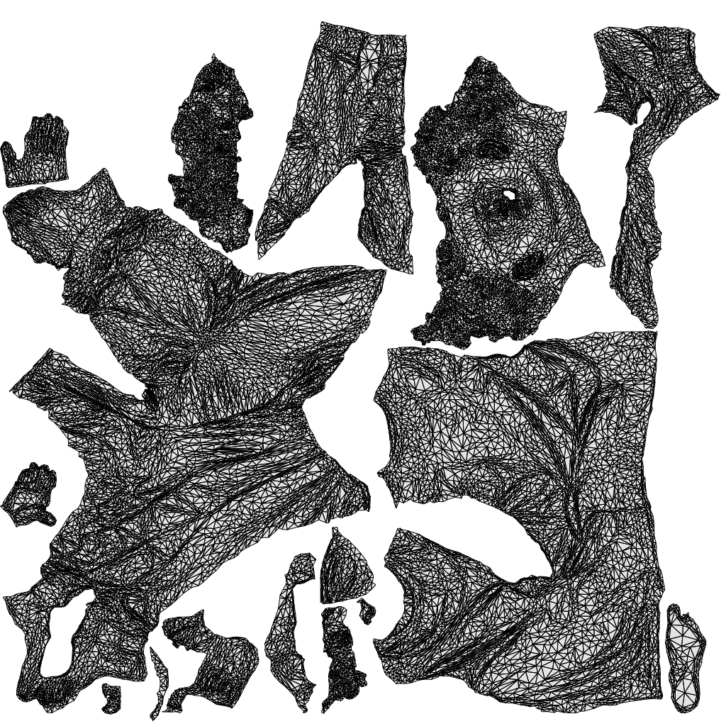 scanned 3D girl kids, photogrammetry people for Enscape and V-Ray, wireframe top-down view