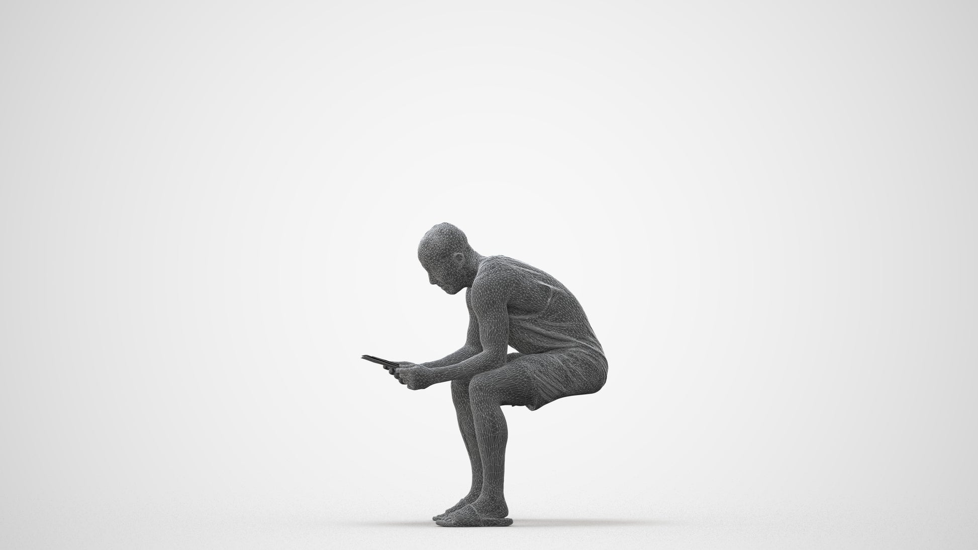 realistic 3D people man casual sitting, render-ready for V-Ray and Corona, FBX OBJ, square thumbnail