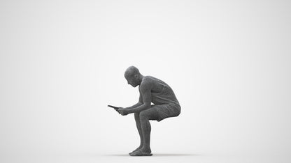 realistic 3D people man casual sitting, render-ready for V-Ray and Corona, FBX OBJ, square thumbnail