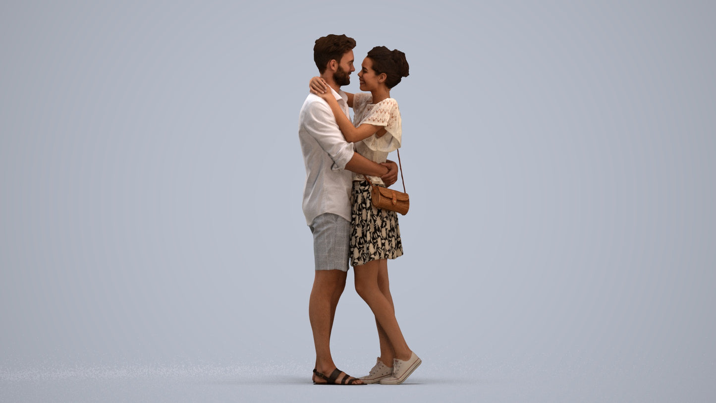 realistic 3D human woman casual business, archviz people FBX OBJ for Blender, standing pose render