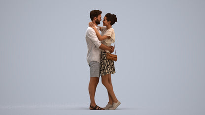 realistic 3D human woman casual business, archviz people FBX OBJ for Blender, standing pose render