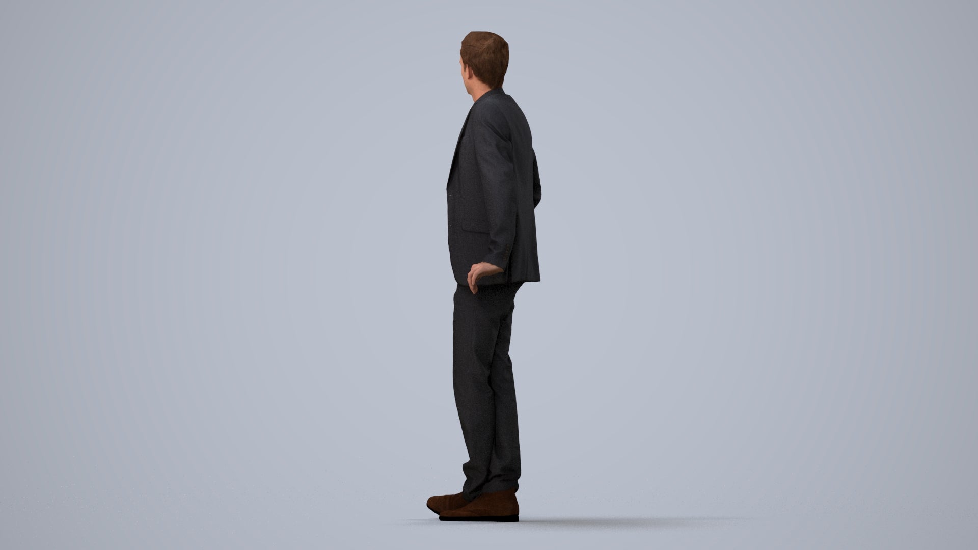 3D scanned man business, photorealistic archviz people for Enscape and SketchUp, three-quarter view render