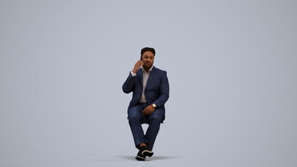 3D people model man business, scanned human for 3ds Max rendering, standing pose render