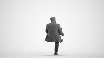 scanned 3D man business, photogrammetry people for Enscape and V-Ray, wireframe front view