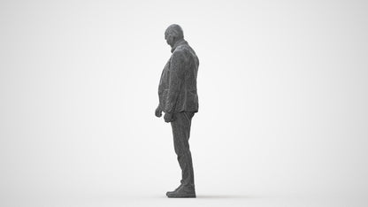 photogrammetry 3D senior man casual standing, realistic human model archviz FBX, square thumbnail