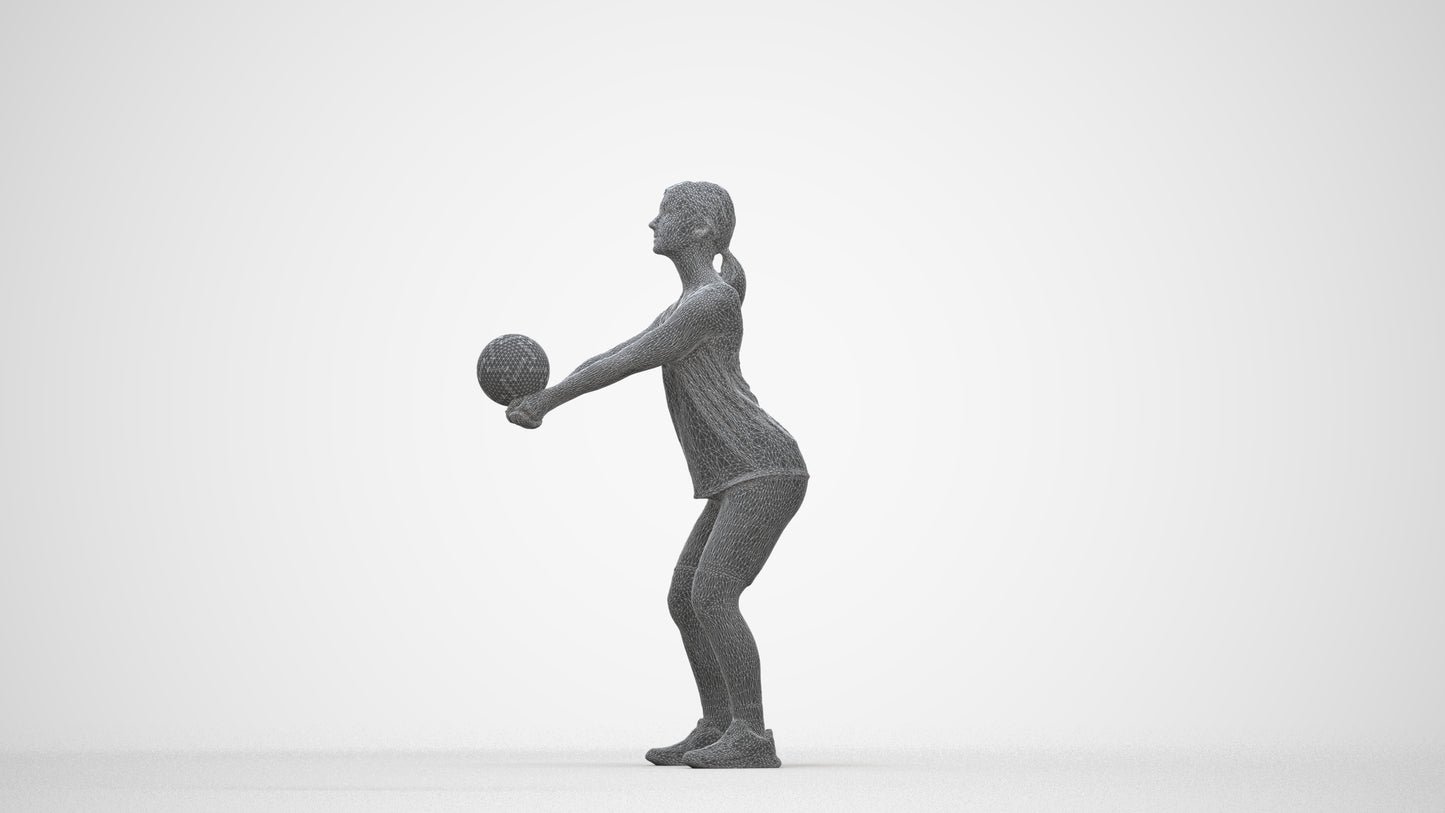 photogrammetry 3D girl sport, realistic human model archviz FBX, wireframe back view
