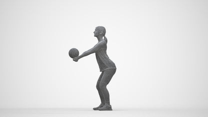 photogrammetry 3D girl sport, realistic human model archviz FBX, wireframe back view