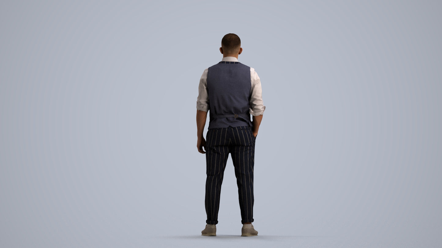 realistic 3D people man business, render-ready for V-Ray and Corona, FBX OBJ, front view render