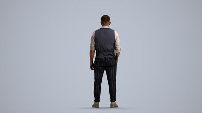 realistic 3D people man business, render-ready for V-Ray and Corona, FBX OBJ, front view render