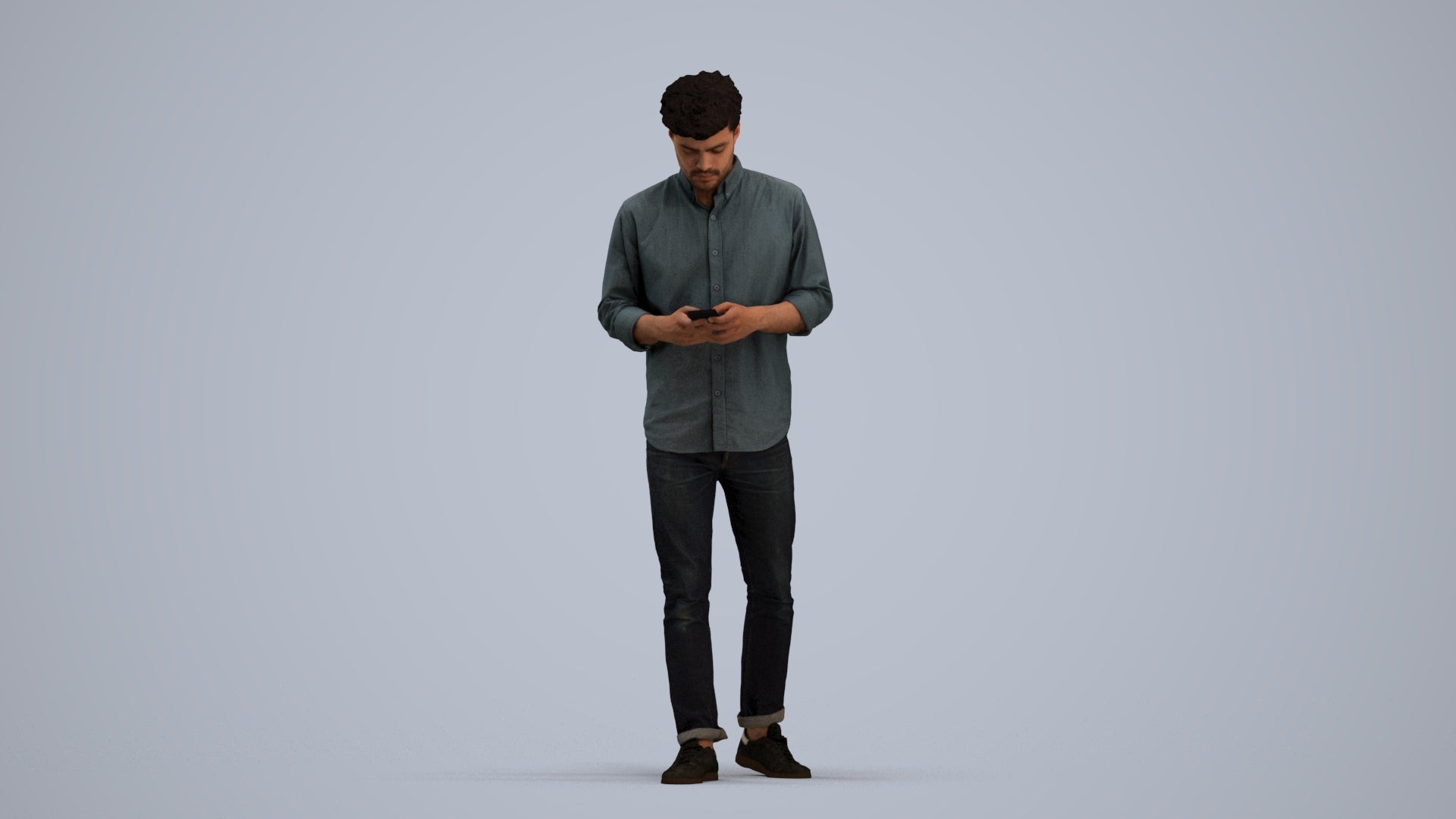 photogrammetry 3D man casual walking, realistic human model archviz FBX, standing pose render