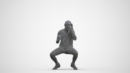 3D people model man sport, scanned human for 3ds Max rendering, three-quarter front view render