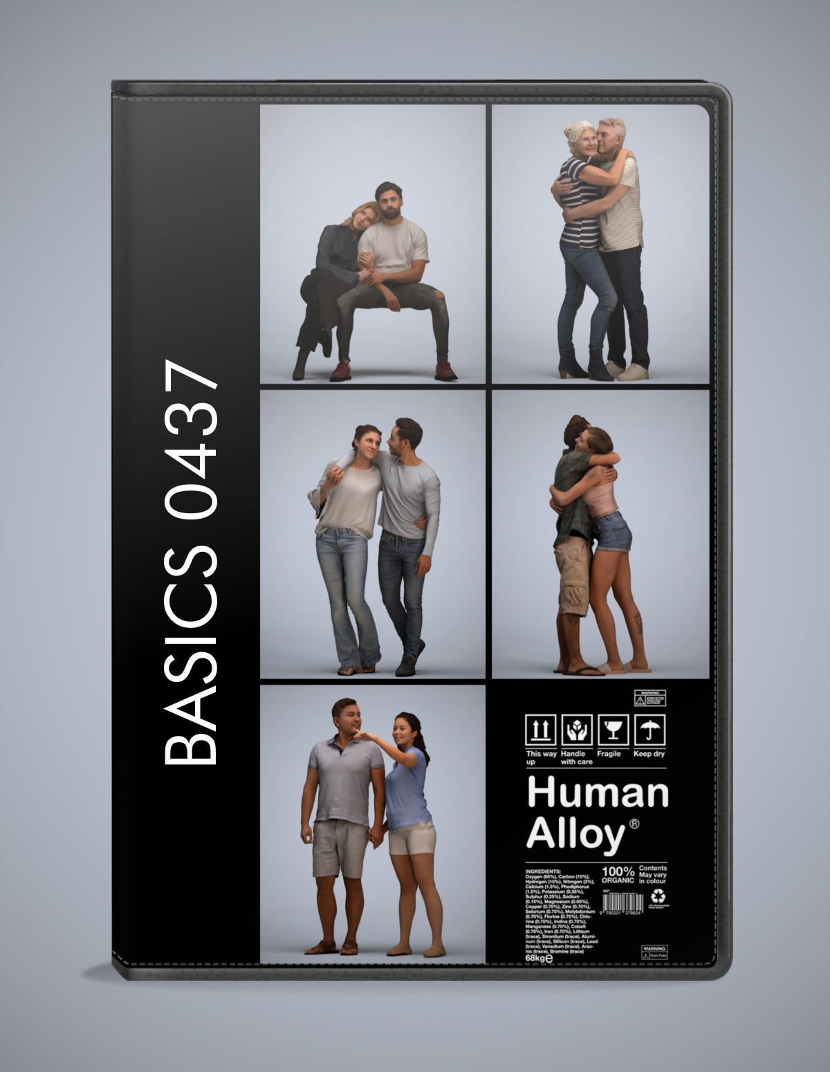 3D human models couple bundle, 5 photogrammetry scanned people for archviz