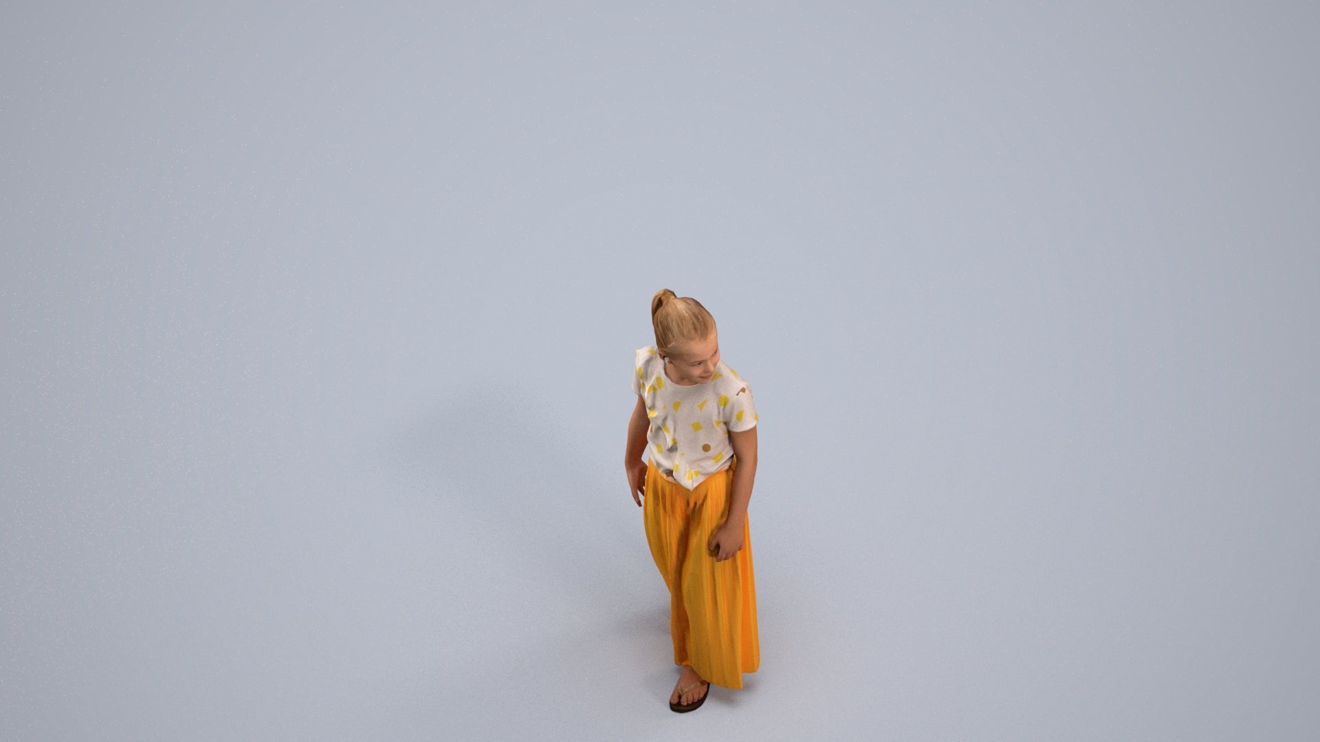 3D people model girl casual kids, scanned human for 3ds Max rendering, back view render