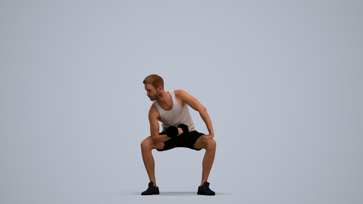 realistic 3D human man sport, archviz people FBX OBJ for Blender, standing pose render