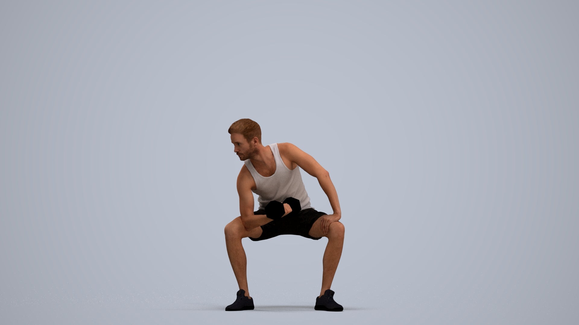 realistic 3D human man sport, archviz people FBX OBJ for Blender, standing pose render