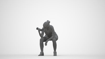 realistic 3D people woman sport, render-ready for V-Ray and Corona, FBX OBJ, wireframe back view