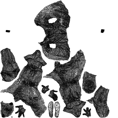 3D people model man casual sitting, scanned human for 3ds Max rendering, wireframe top-down view