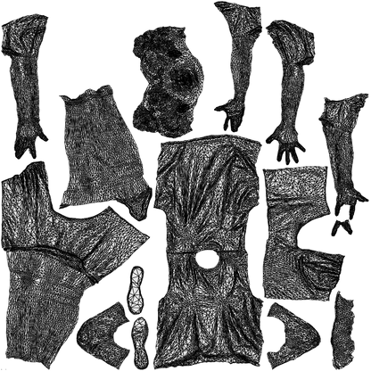 realistic 3D girl sport, scanned archviz people for Blender and 3ds Max, wireframe top-down view