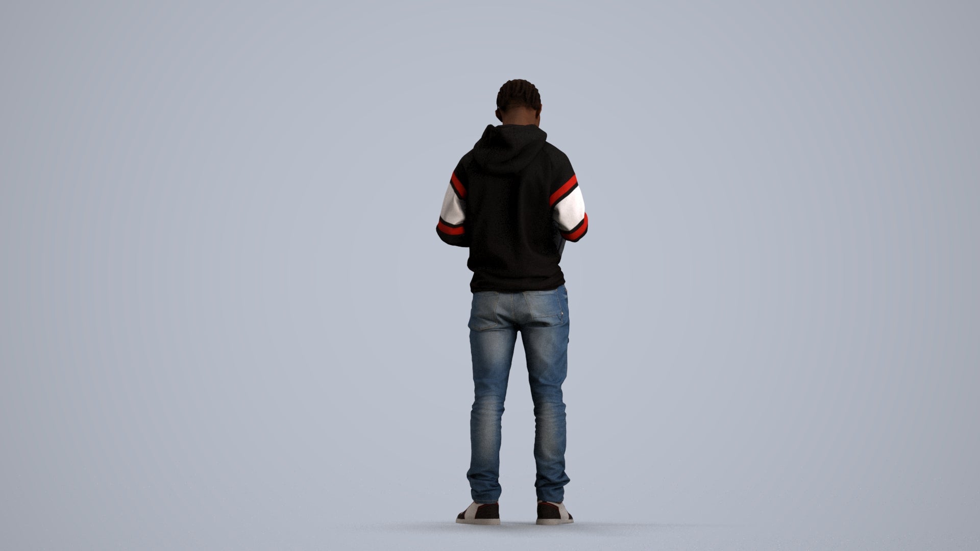 photogrammetry 3D boy casual kids, realistic human model archviz FBX, front view render