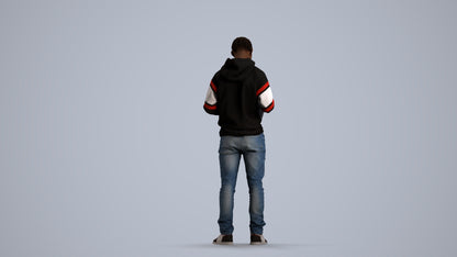 photogrammetry 3D boy casual kids, realistic human model archviz FBX, front view render