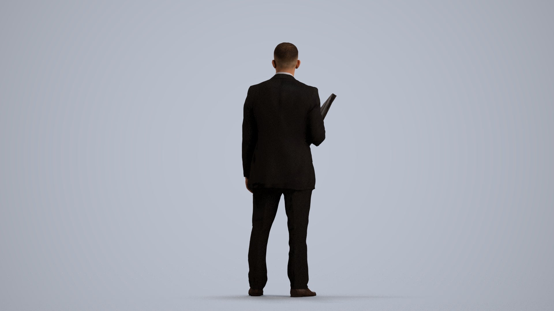 3D scanned man business, photorealistic archviz people for Enscape and SketchUp, front view render
