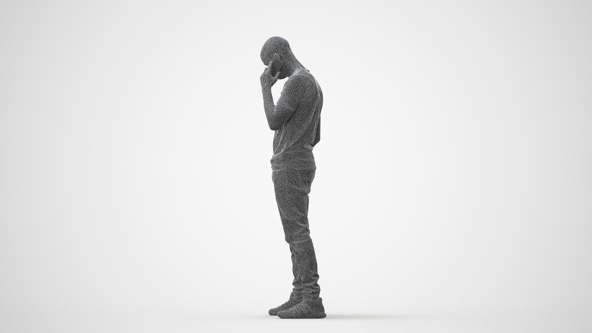 realistic 3D people man casual standing, render-ready for V-Ray and Corona, FBX OBJ, square thumbnail