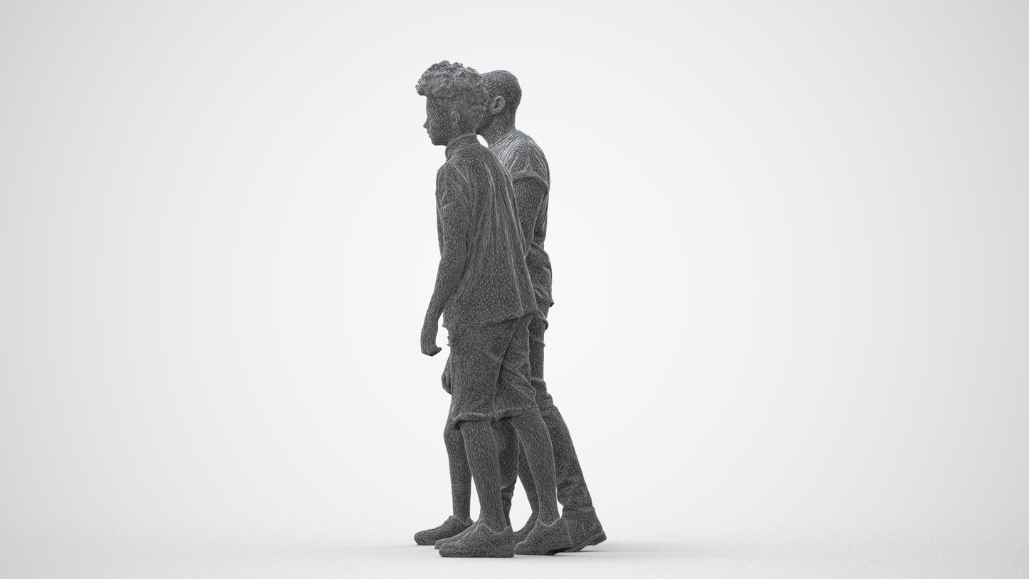 realistic 3D human girl casual kids, archviz people FBX OBJ for Blender, square thumbnail