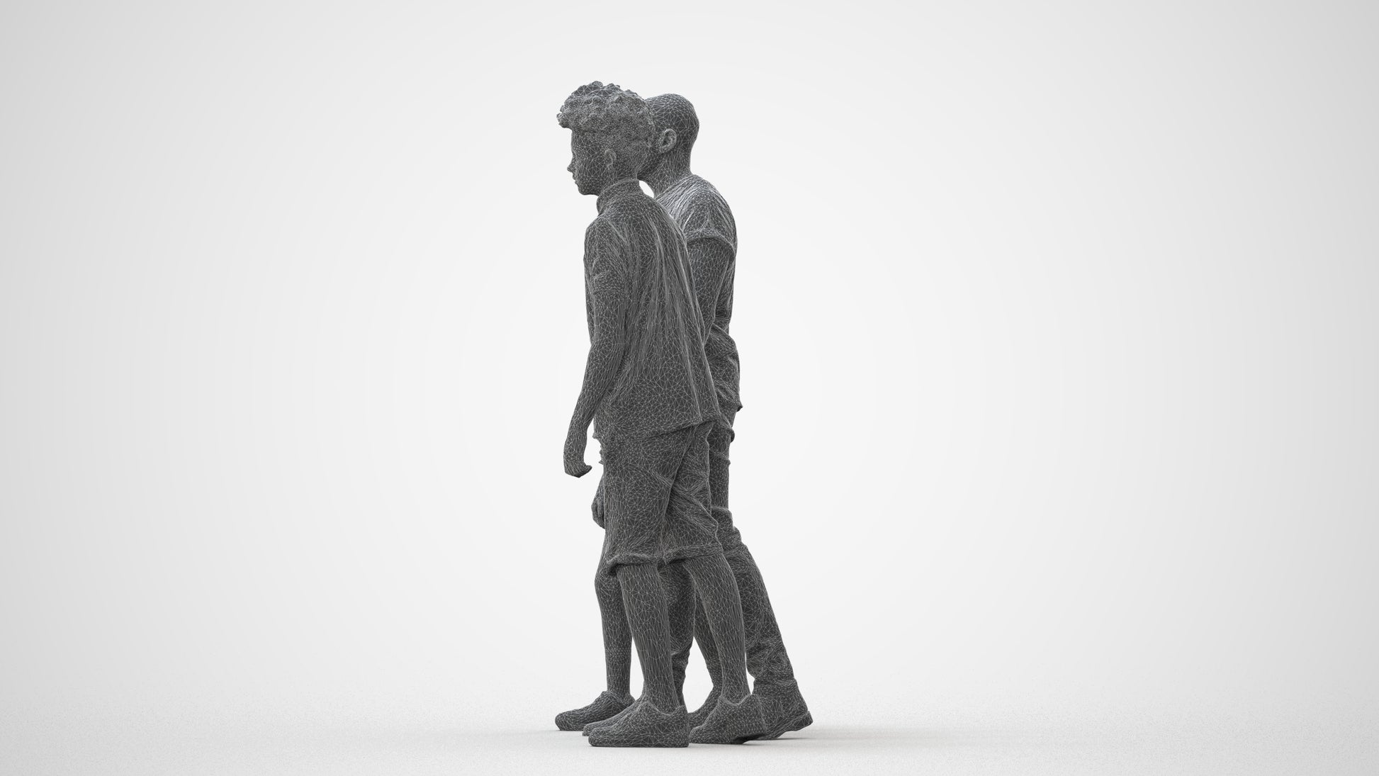 realistic 3D human girl casual kids, archviz people FBX OBJ for Blender, square thumbnail
