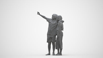 realistic 3D human girl kids, archviz people FBX OBJ for Blender, three-quarter front view render
