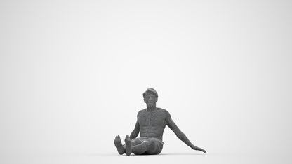 3D human model man pool, photogrammetry scanned person for archviz, wireframe back view