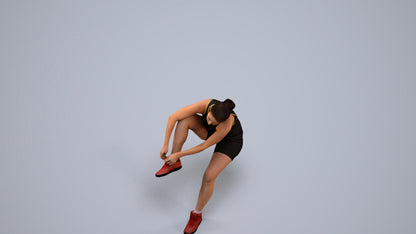 realistic 3D woman sport, scanned archviz people for Blender and 3ds Max, back view render