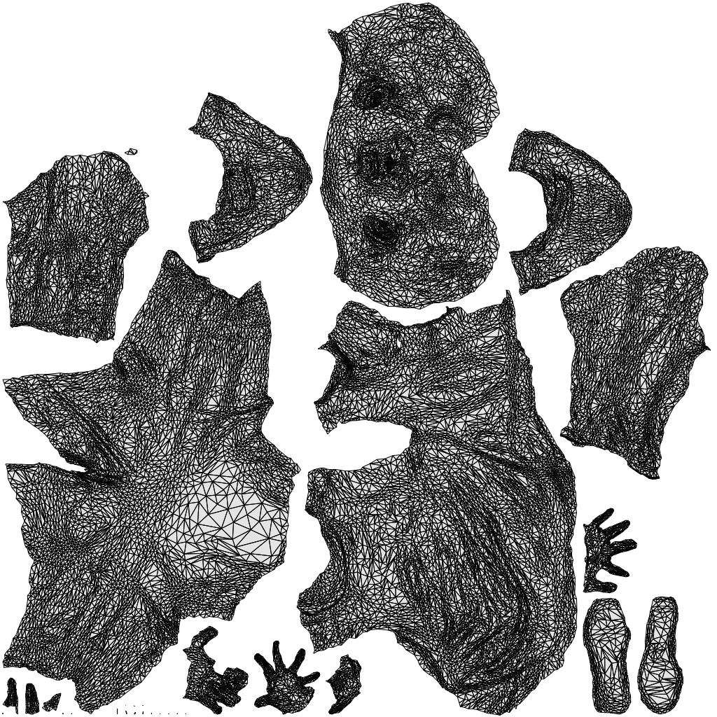 scanned 3D boy casual kids, photogrammetry people for Enscape and V-Ray, wireframe top-down view