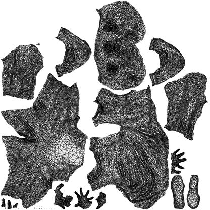scanned 3D boy casual kids, photogrammetry people for Enscape and V-Ray, wireframe top-down view