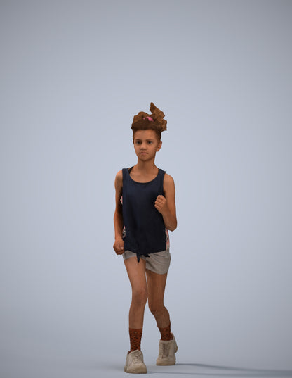 photogrammetry 3D girl sport kids, realistic human model archviz FBX