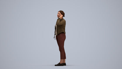 scanned 3D woman casual standing, photogrammetry people for Enscape and V-Ray, standing pose render